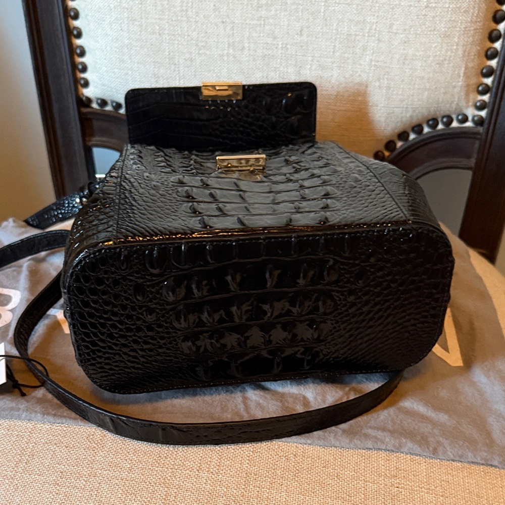 Brahmin Midnight Croc Embossed Shoulder Bag - Picture 6 of 6